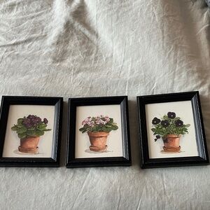 Set of Three Framed Floral Art Prints